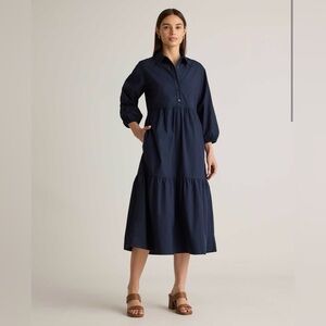 100% Organic Cotton Poplin Midi Tunic Dress